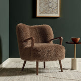 Halsa Faux Shearling Accent Armchair in Brown