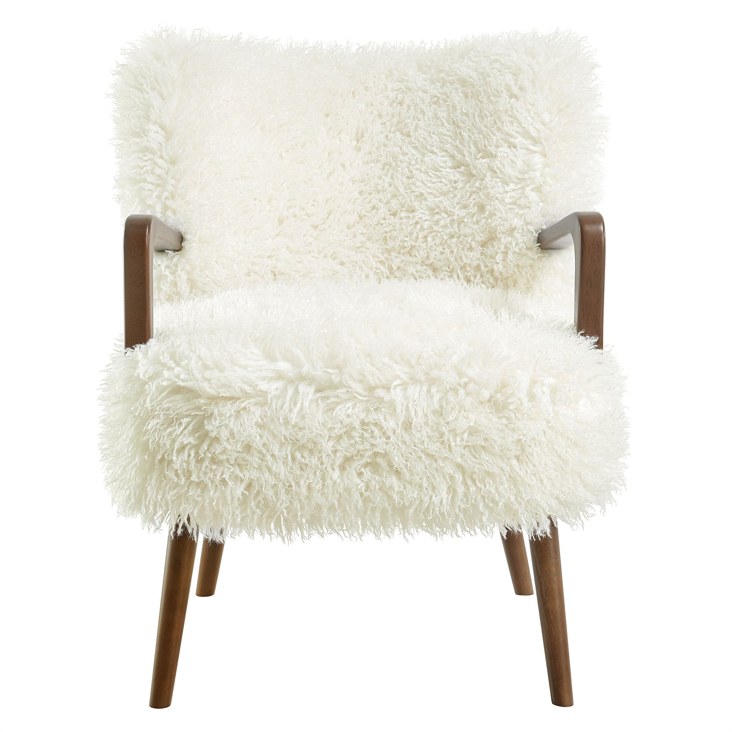 Halsa Faux Shearling Accent Armchair in White