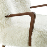 Halsa Faux Shearling Accent Armchair in White