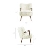 Halsa Faux Shearling Accent Armchair in White
