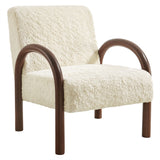 Gareth Faux Shearling Accent Armchair in Ecru