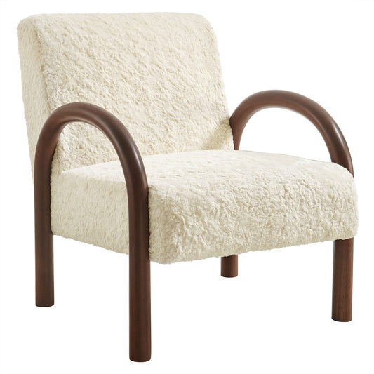 Lunet Faux Shearling Accent Armchair by Furniture for America
