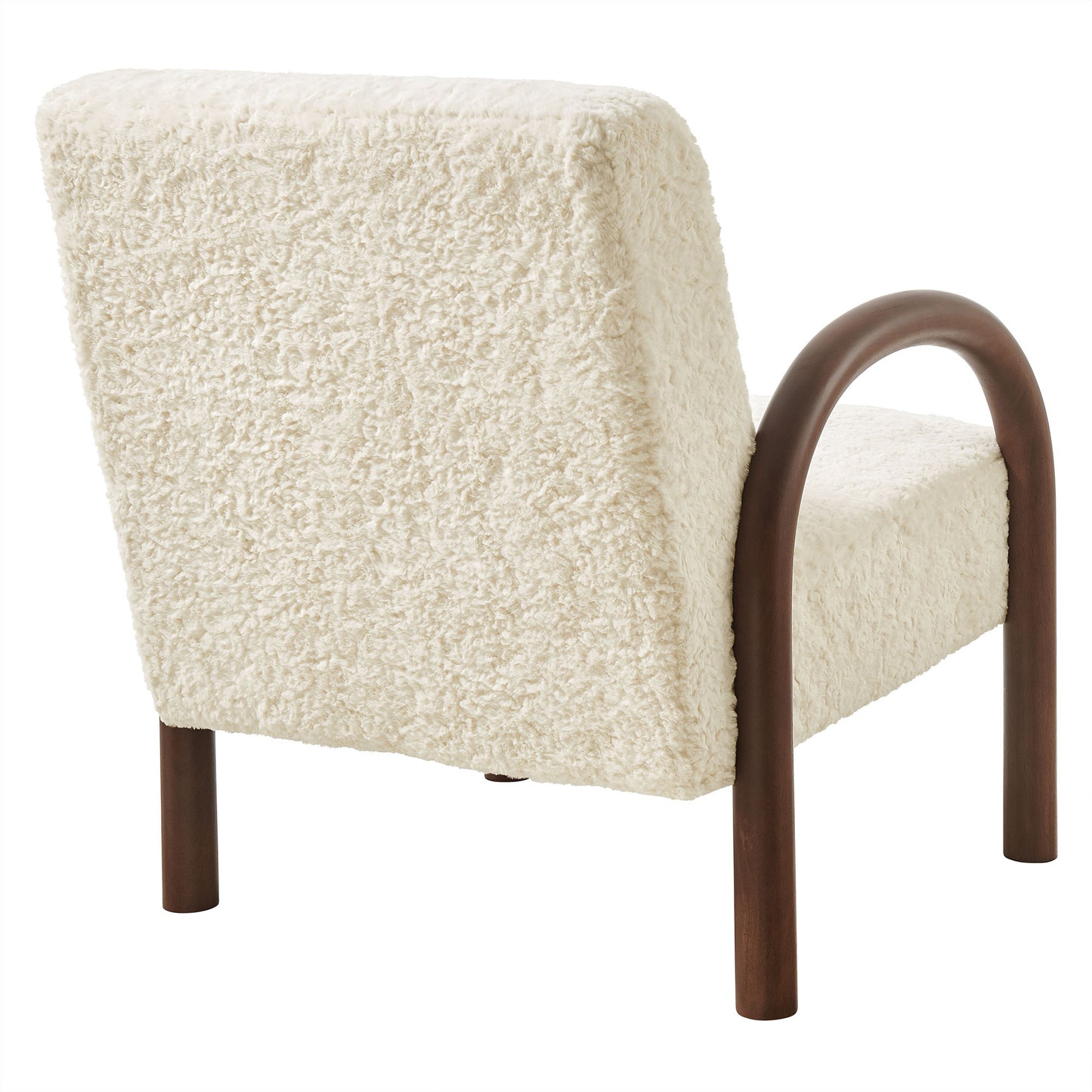Gareth Faux Shearling Accent Armchair in Ecru