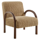 Gareth Faux Shearling Accent Armchair in Sand