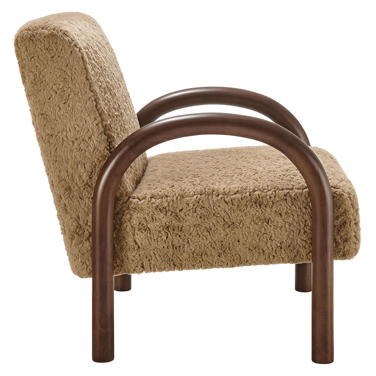 Gareth Faux Shearling Accent Armchair in Sand