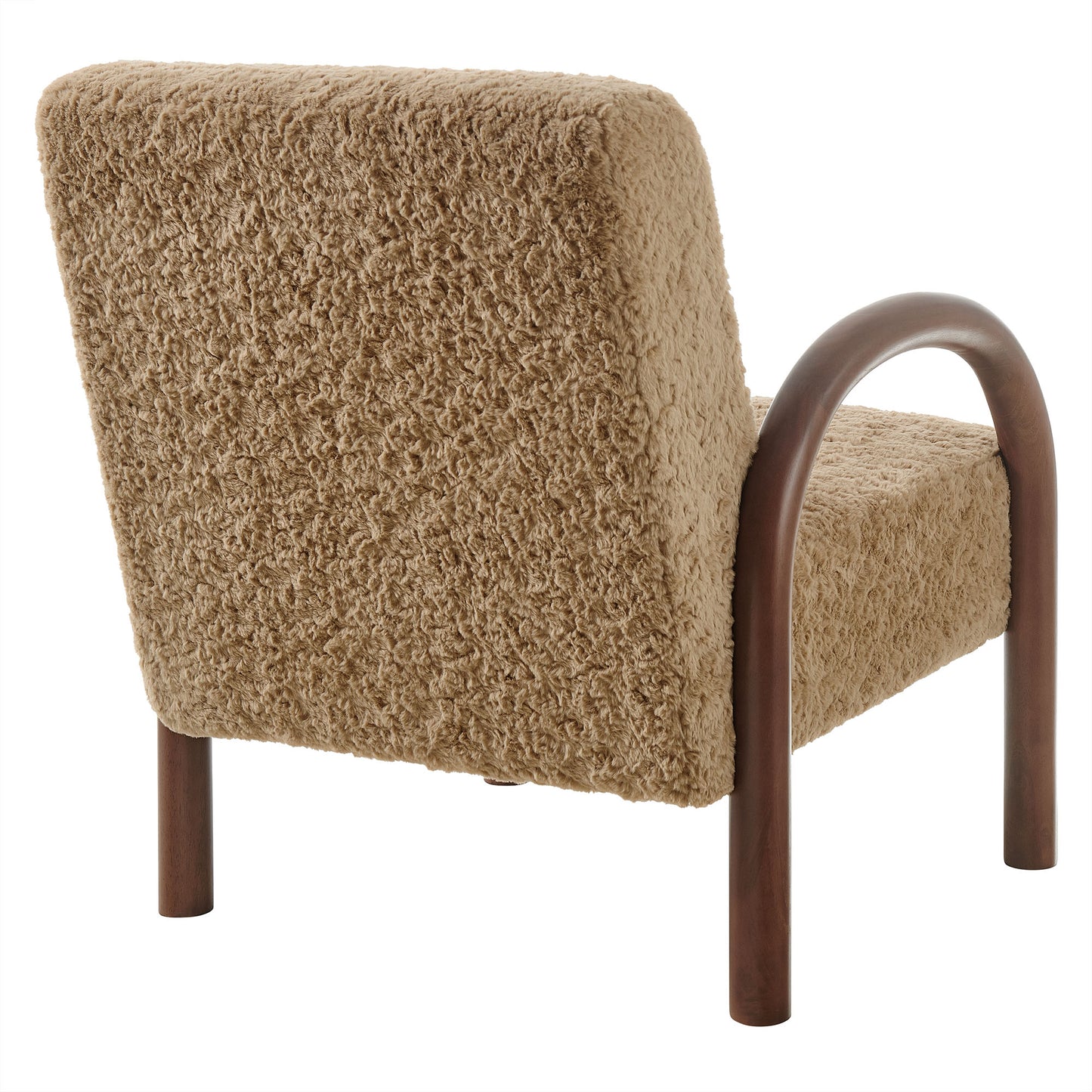 Gareth Faux Shearling Accent Armchair in Sand