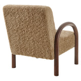 Gareth Faux Shearling Accent Armchair in Sand
