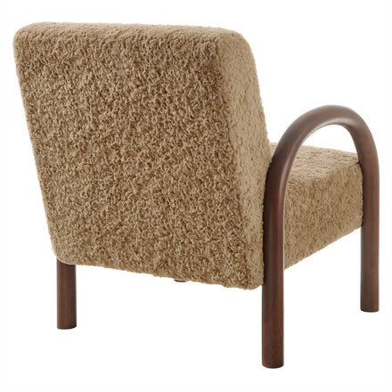 Lunet Faux Shearling Accent Armchair in Sand