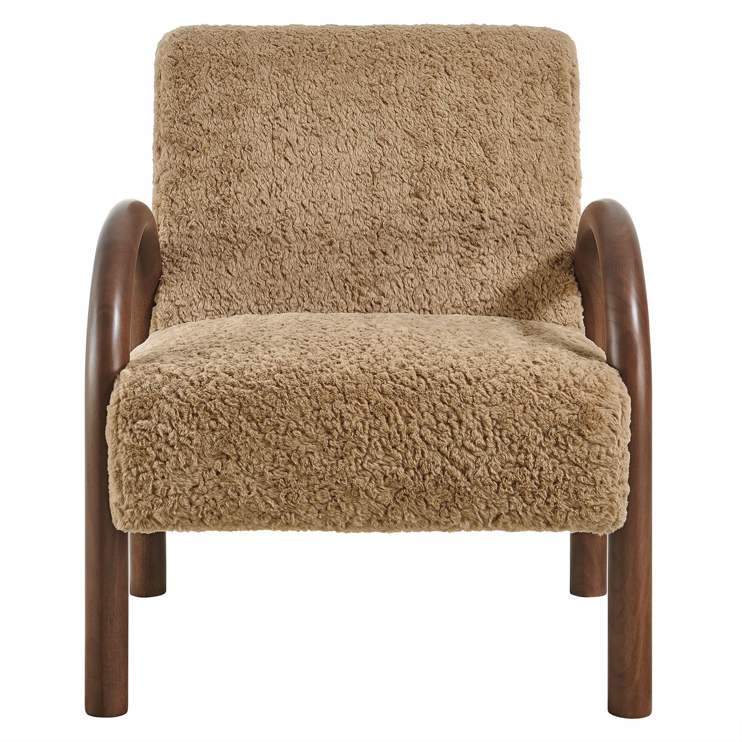 Gareth Faux Shearling Accent Armchair in Sand