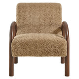 Gareth Faux Shearling Accent Armchair in Sand