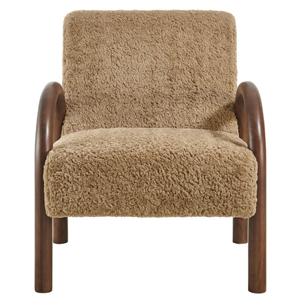 Lunet Faux Shearling Accent Armchair in Sand