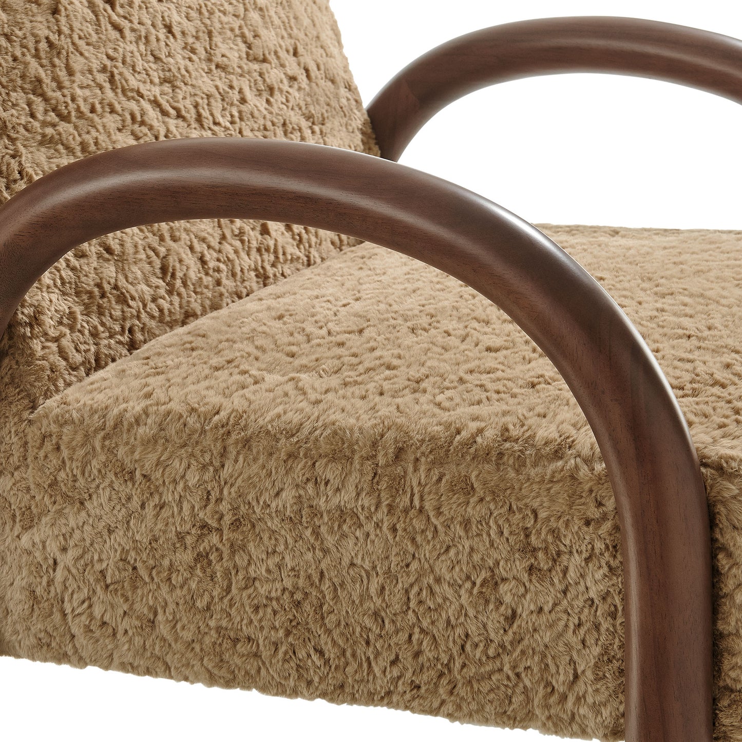 Gareth Faux Shearling Accent Armchair in Sand