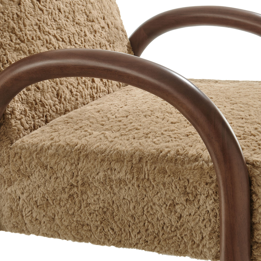 Gareth Faux Shearling Accent Armchair in Sand