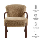 Levante Faux Shearling Accent Armchair in Sand