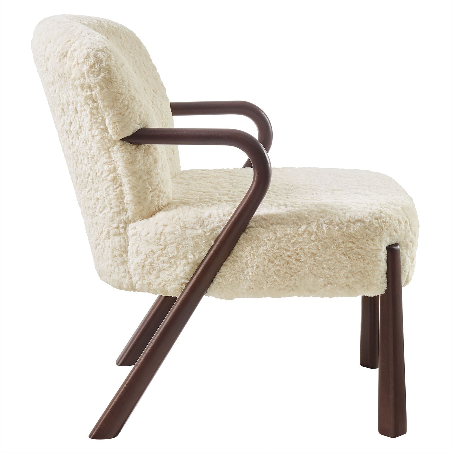 Levante Faux Shearling Accent Armchair in Ecru