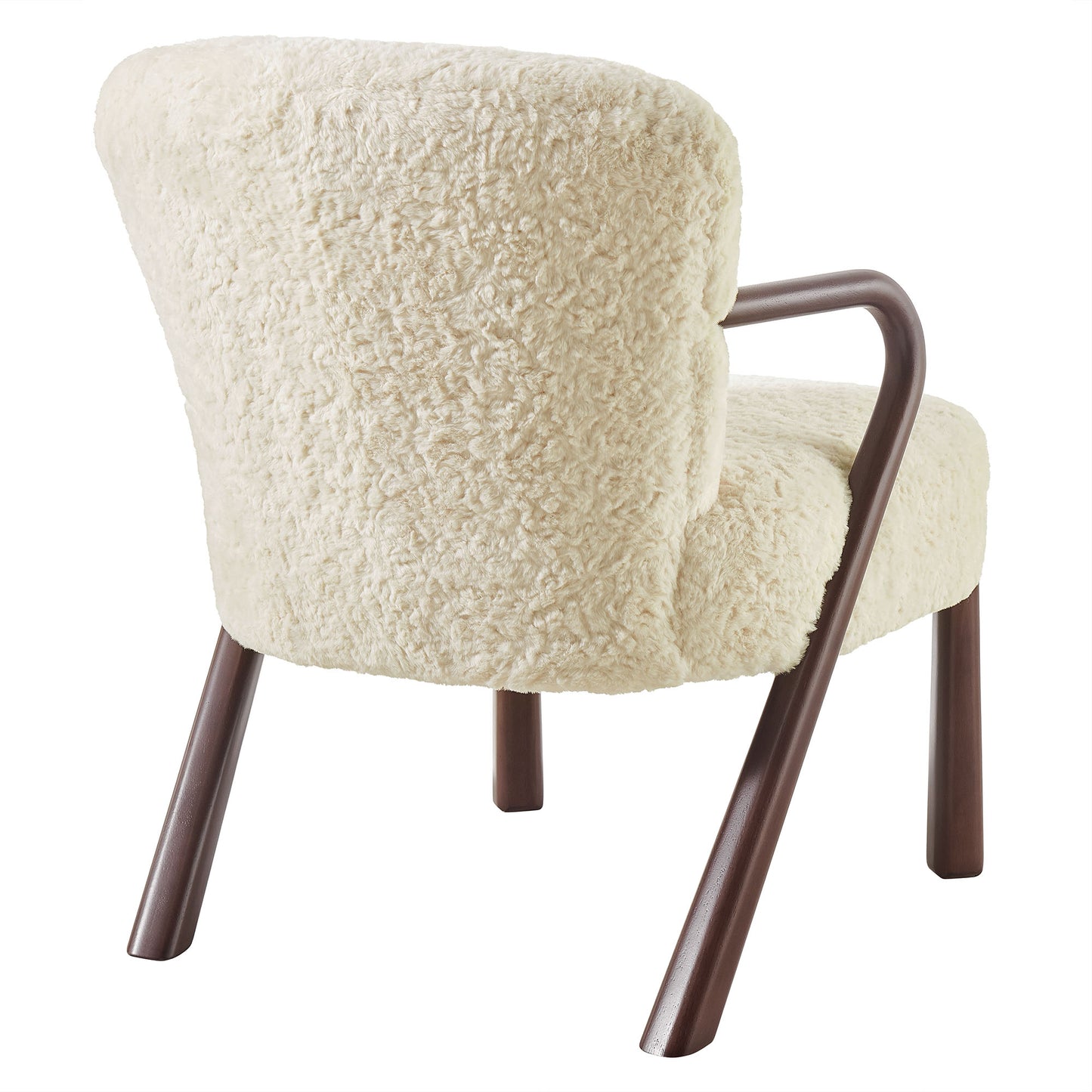 Levante Faux Shearling Accent Armchair in Ecru
