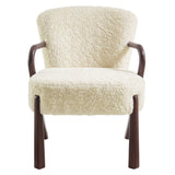 Levante Faux Shearling Accent Armchair in Ecru