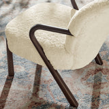 Levante Faux Shearling Accent Armchair in Ecru