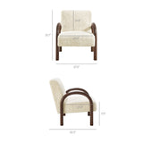 Gareth Faux Shearling Accent Armchair in Ecru