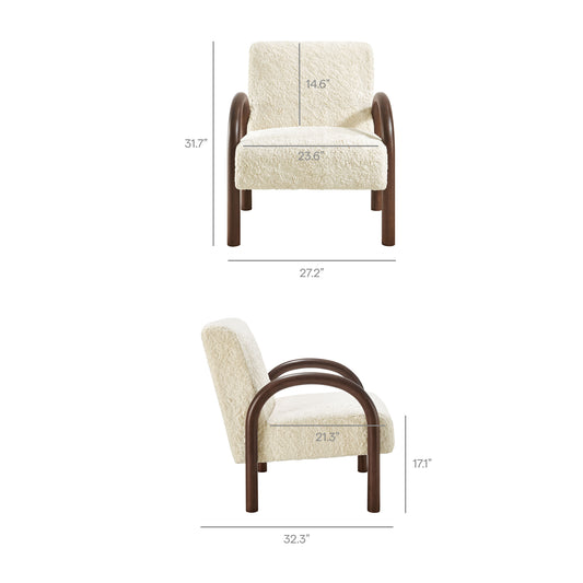 Lunet Faux Shearling Accent Armchair by Furniture for America