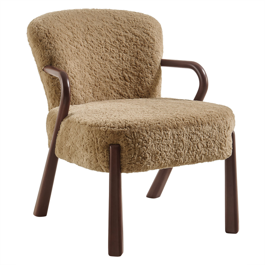 Levante Faux Shearling Accent Armchair in Sand