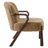 Levante Faux Shearling Accent Armchair in Sand