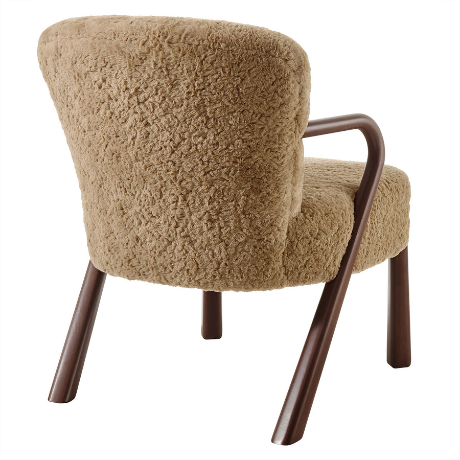 Levante Faux Shearling Accent Armchair in Sand