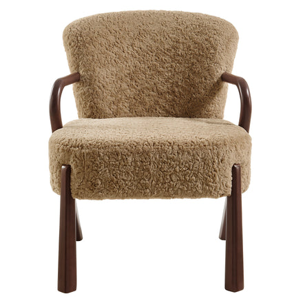 Arden Faux Shearling Accent Armchair in Sand