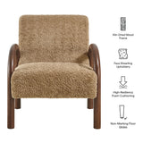 Gareth Faux Shearling Accent Armchair in Sand