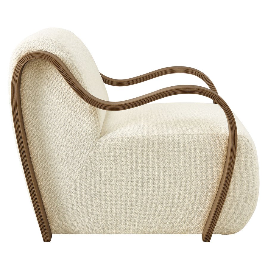 Maestro Lattice Boucle Accent Armchair in Cream