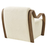 Maestro Lattice Boucle Accent Armchair in Cream