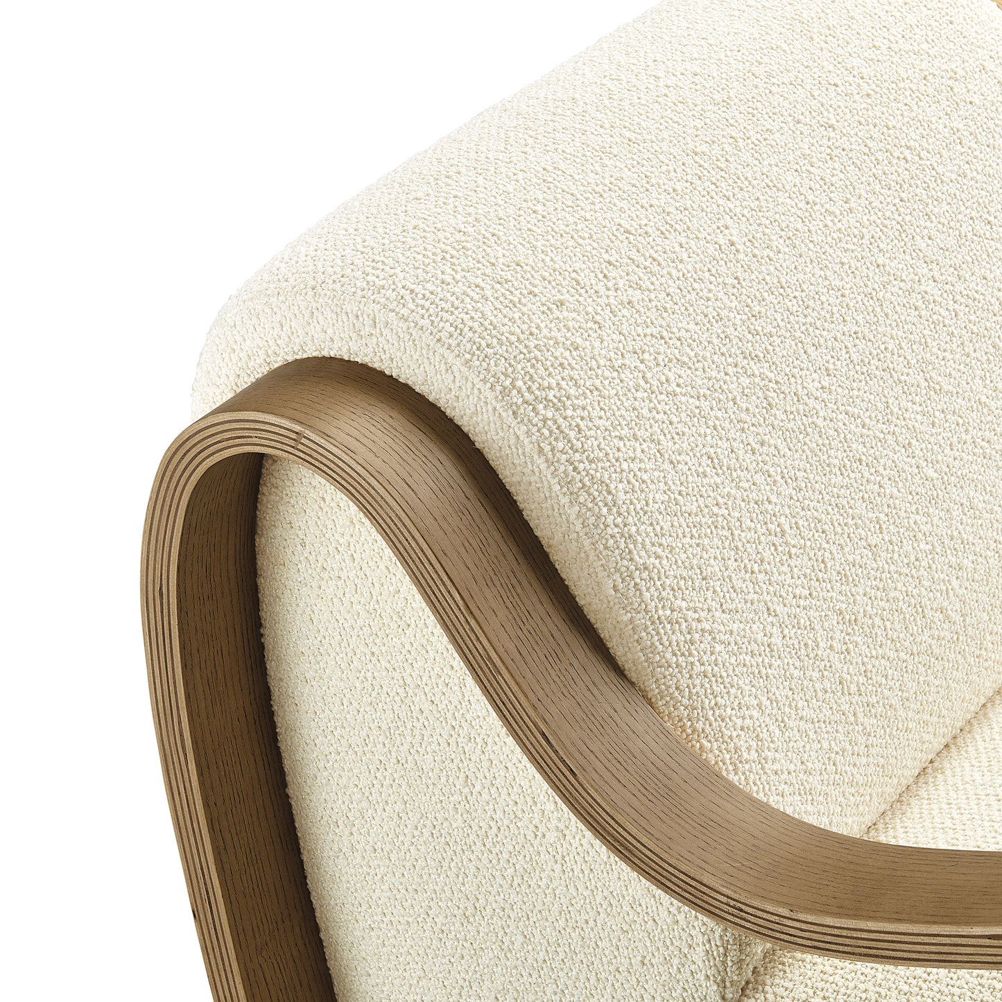 Maestro Lattice Boucle Accent Armchair in Cream
