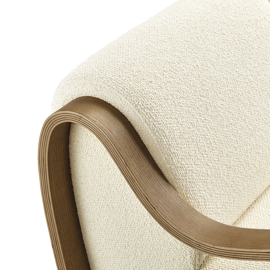 Maestro Lattice Boucle Accent Armchair in Cream