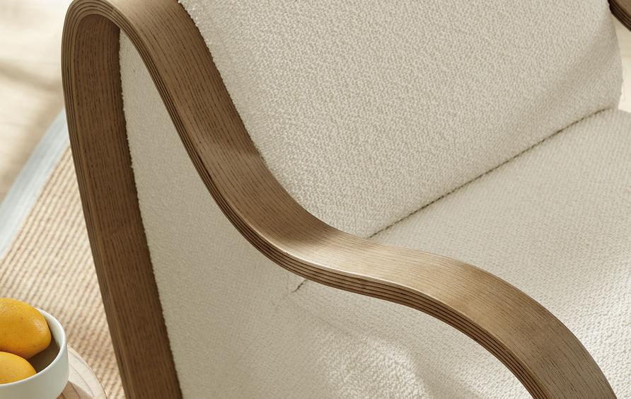 Maestro Lattice Boucle Accent Armchair in Cream