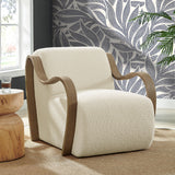 Maestro Lattice Boucle Accent Armchair in Cream