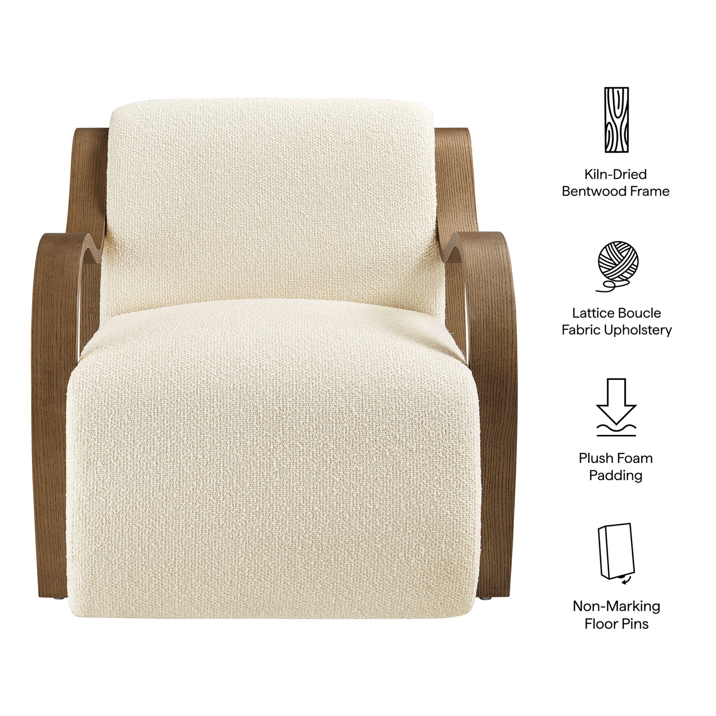 Maestro Lattice Boucle Accent Armchair in Cream