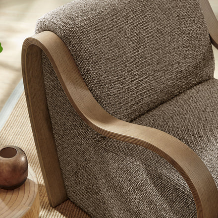 Atrium Lattice Boucle Accent Armchair in Earth