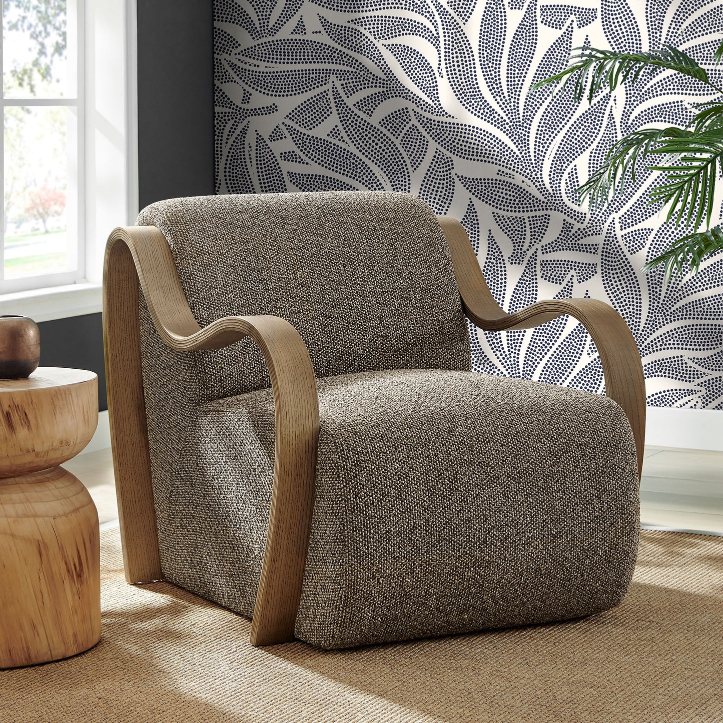 Maestro Lattice Boucle Accent Armchair in Earth