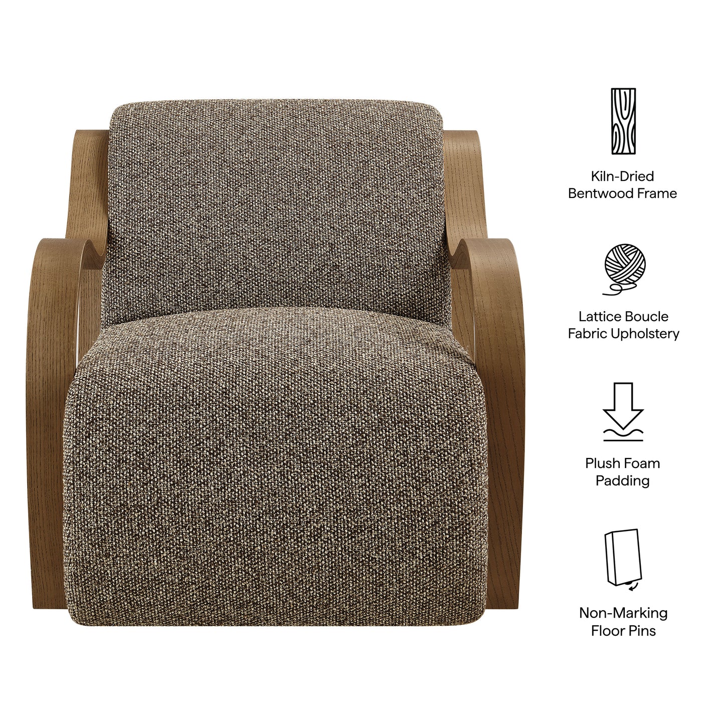 Maestro Lattice Boucle Accent Armchair in Earth