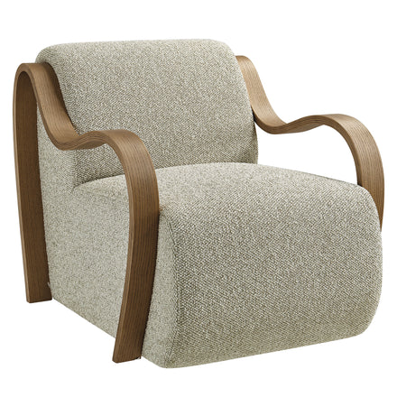 Atrium Lattice Boucle Accent Armchair in Marble