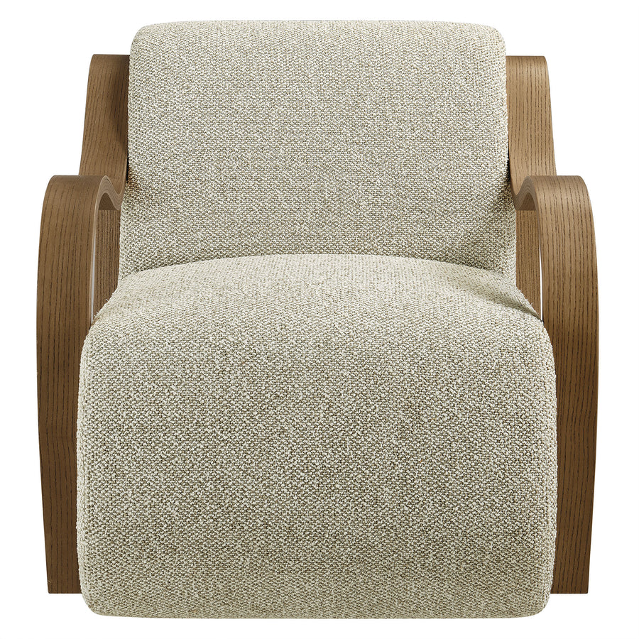 Maestro Lattice Boucle Accent Armchair in Marble
