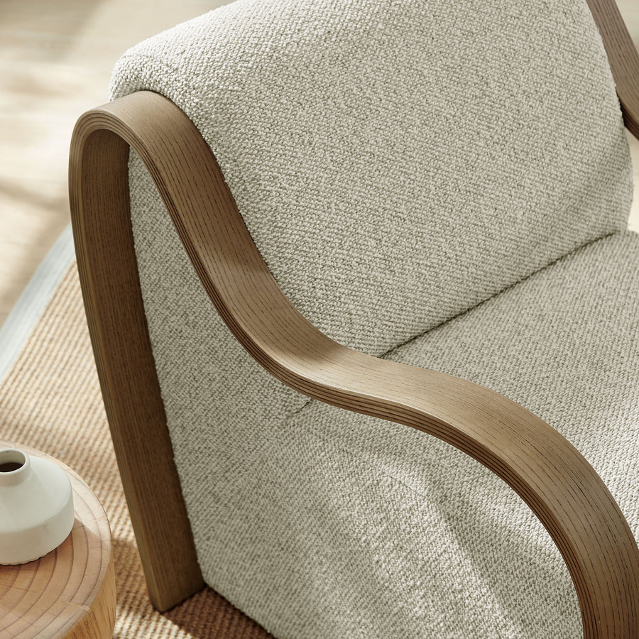 Maestro Lattice Boucle Accent Armchair in Marble
