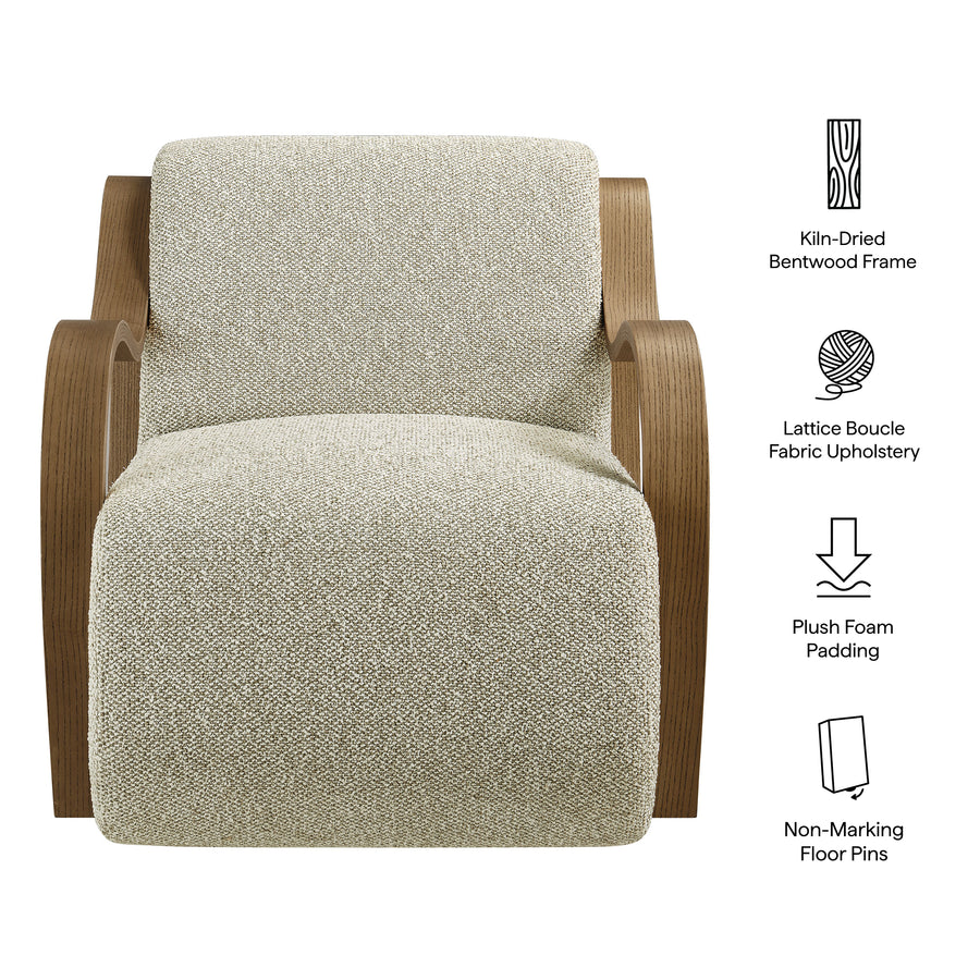Maestro Lattice Boucle Accent Armchair in Marble