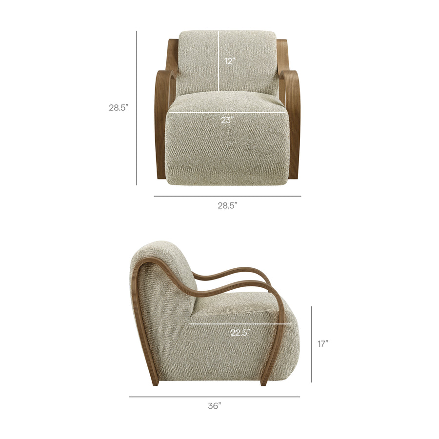Maestro Lattice Boucle Accent Armchair in Marble