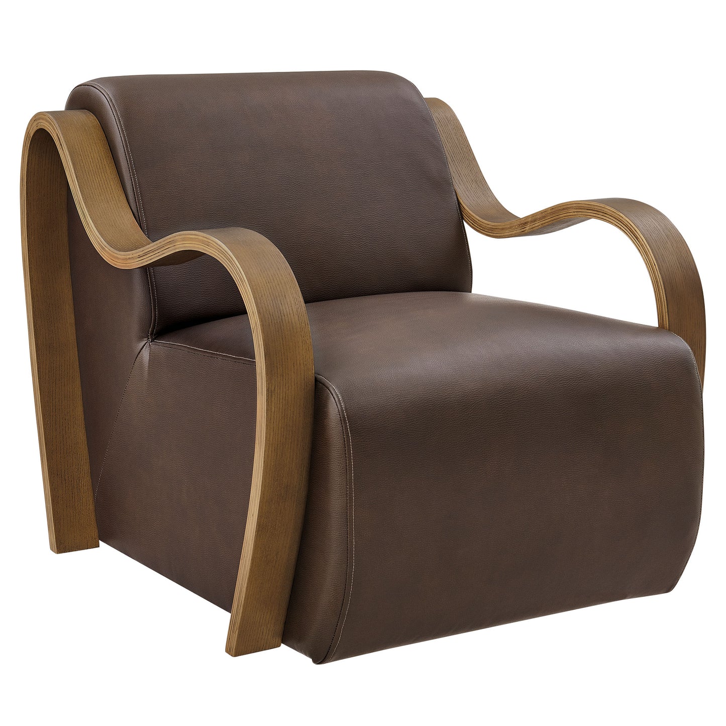 Maestro Vegan Leather Accent Armchair in Espresso