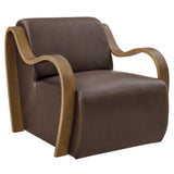 Maestro Vegan Leather Accent Armchair in Espresso