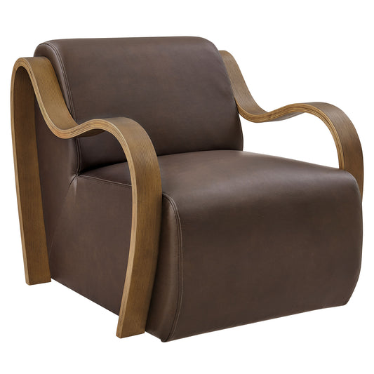 Atrium Vegan Leather Accent Armchair by Furniture for America
