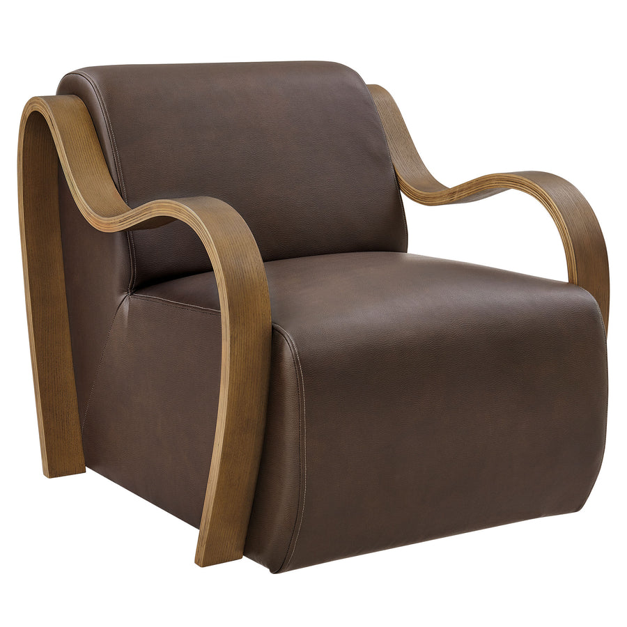 Maestro Vegan Leather Accent Armchair in Espresso