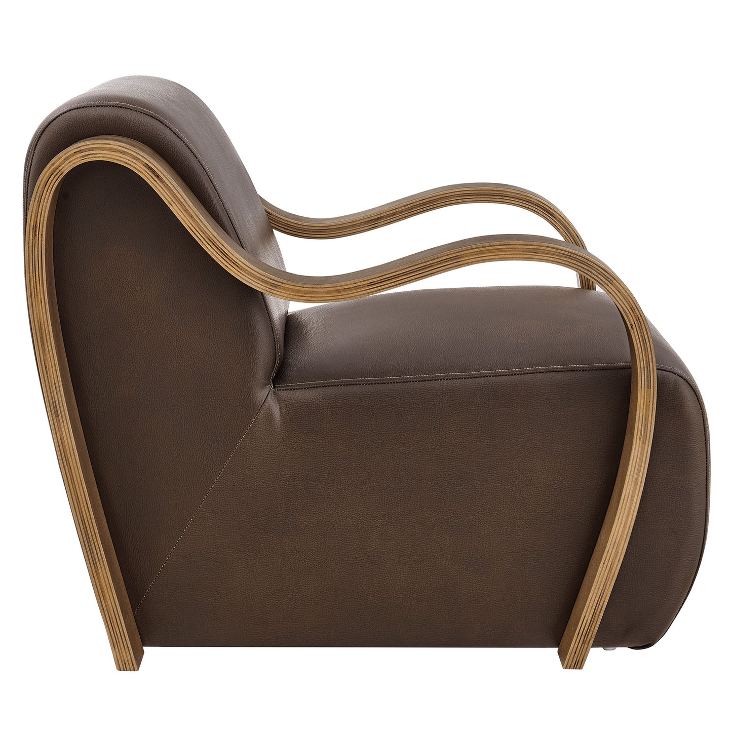 Maestro Vegan Leather Accent Armchair in Espresso