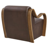 Maestro Vegan Leather Accent Armchair in Espresso